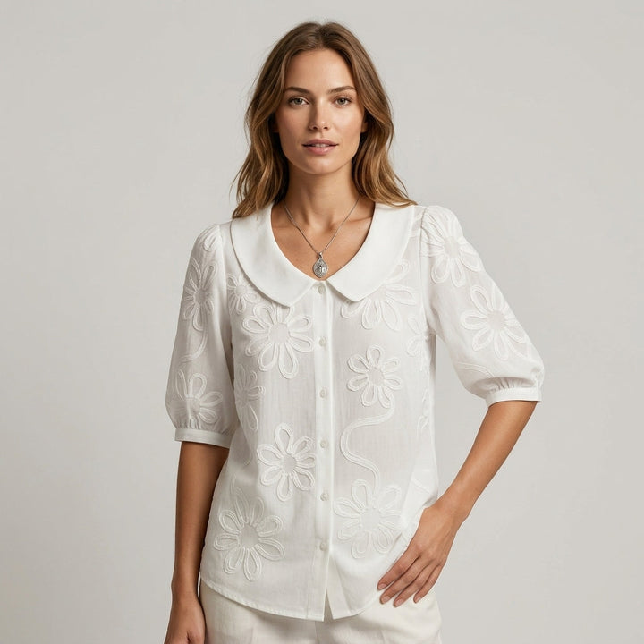 Elena Floral Embroidered Blouse