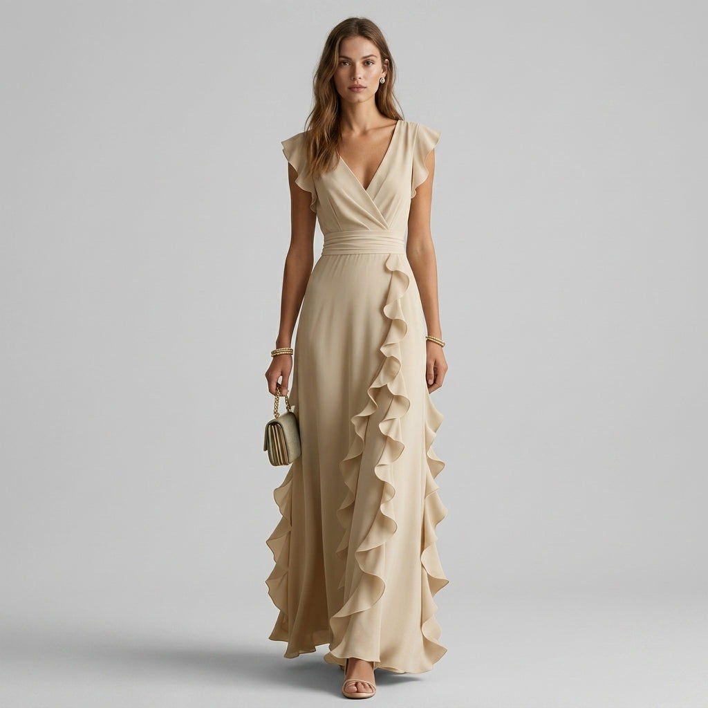 Vera Ruffle Wrap Maxi Dress