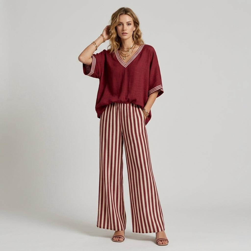 Sammi Striped Wide Leg Set