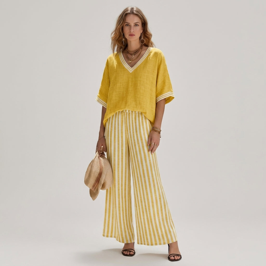Sammi Striped Wide Leg Set