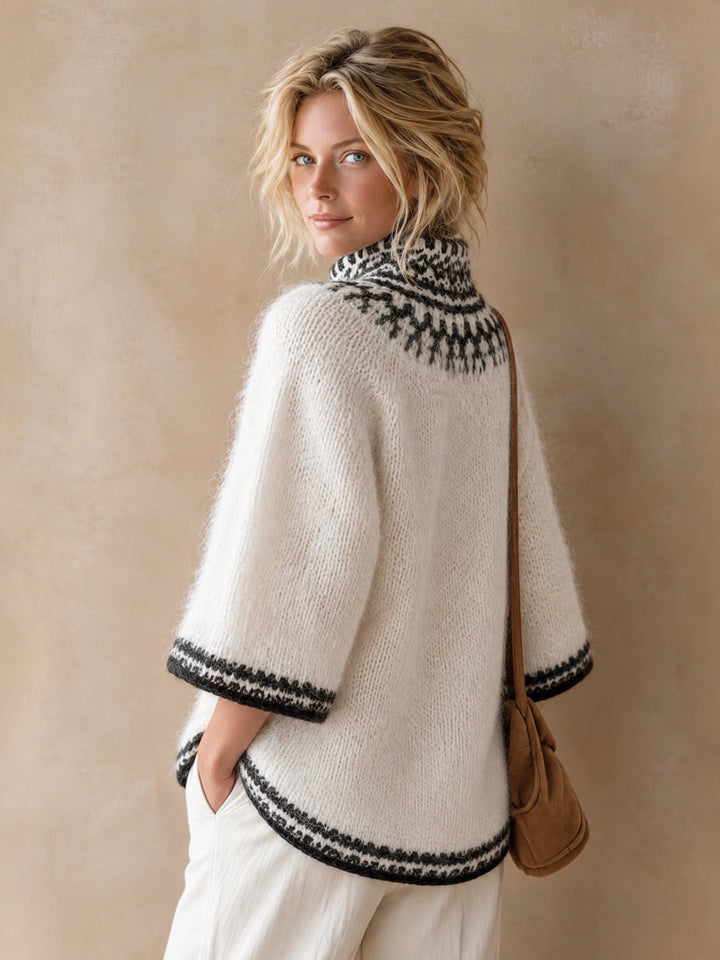 Solveig | Fair Isle Yoke Fuzzy Sweater