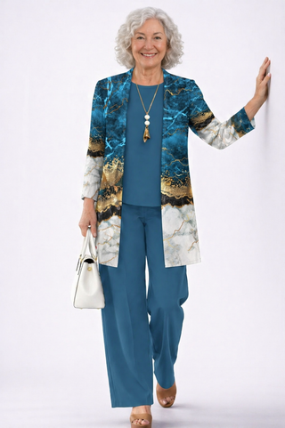 Teresa | Blue Marble Three-Piece Set