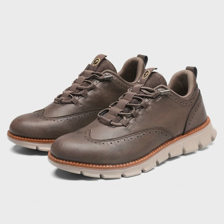 Theo | Leather-Look Wingtip Sneaker