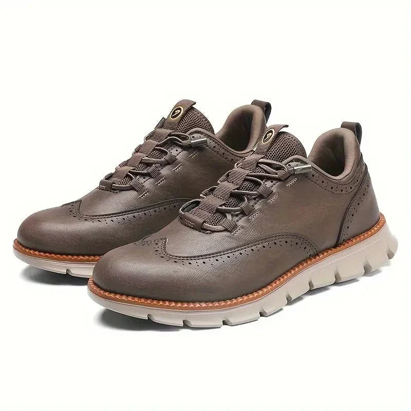 Theo | Leather-Look Wingtip Sneaker
