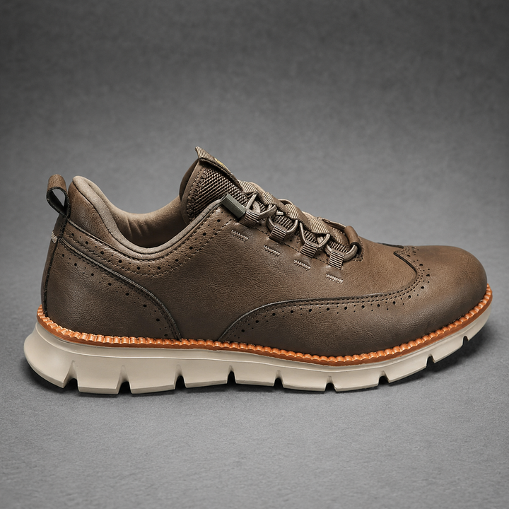 Theo | Leather-Look Wingtip Sneaker