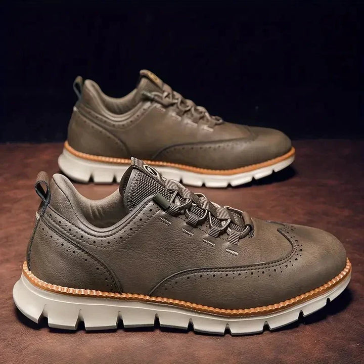 Theo | Leather-Look Wingtip Sneaker