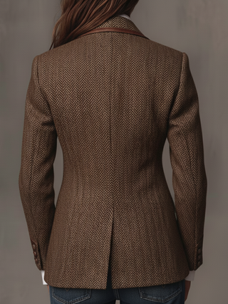 Theodora | Herringbone Panel Blazer