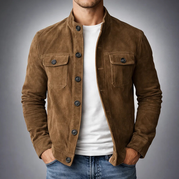 Tommaso | Suede-Look Button Jacket