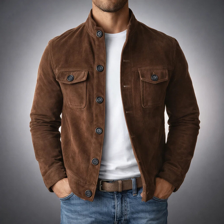 Tommaso | Suede-Look Button Jacket