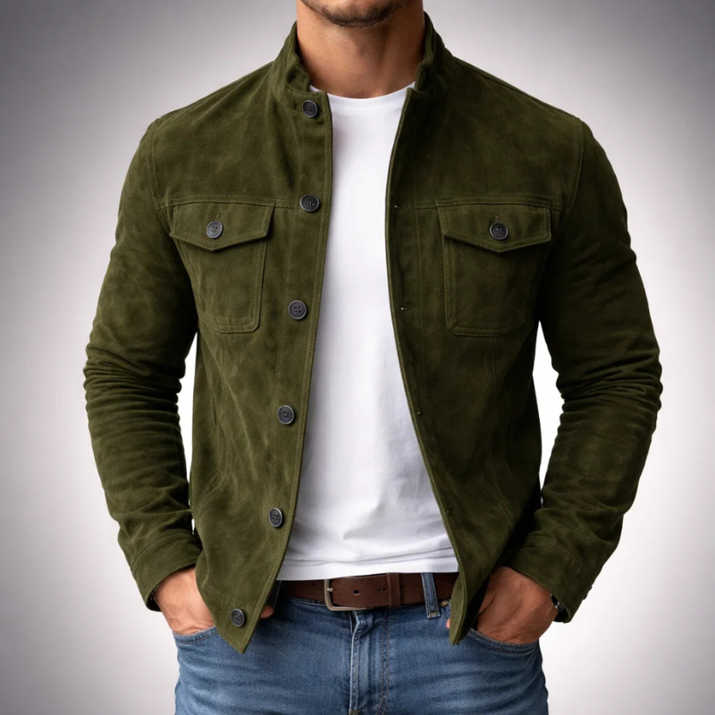 Tommaso | Suede-Look Button Jacket
