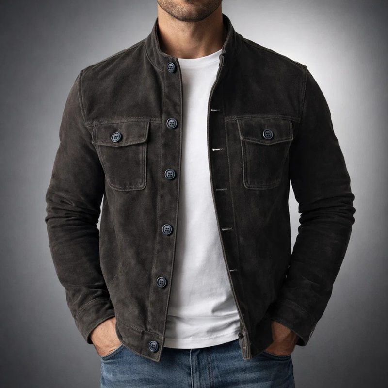Tommaso | Suede-Look Button Jacket