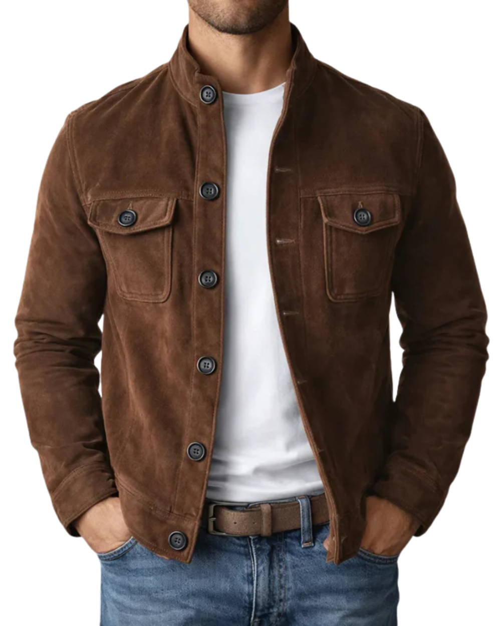 Tommaso | Suede-Look Button Jacket