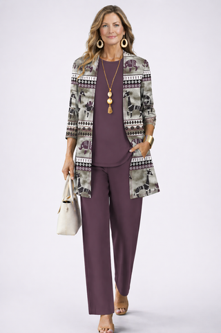 Valerie | Plum Paisley Three-Piece Set