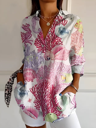 Lorna | Floral Button-Up Blouse
