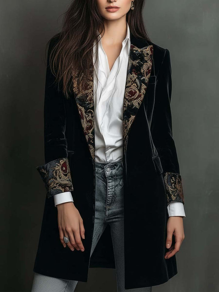 Verity | Black Baroque-Lapel Blazer