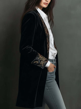 Verity | Black Baroque-Lapel Blazer