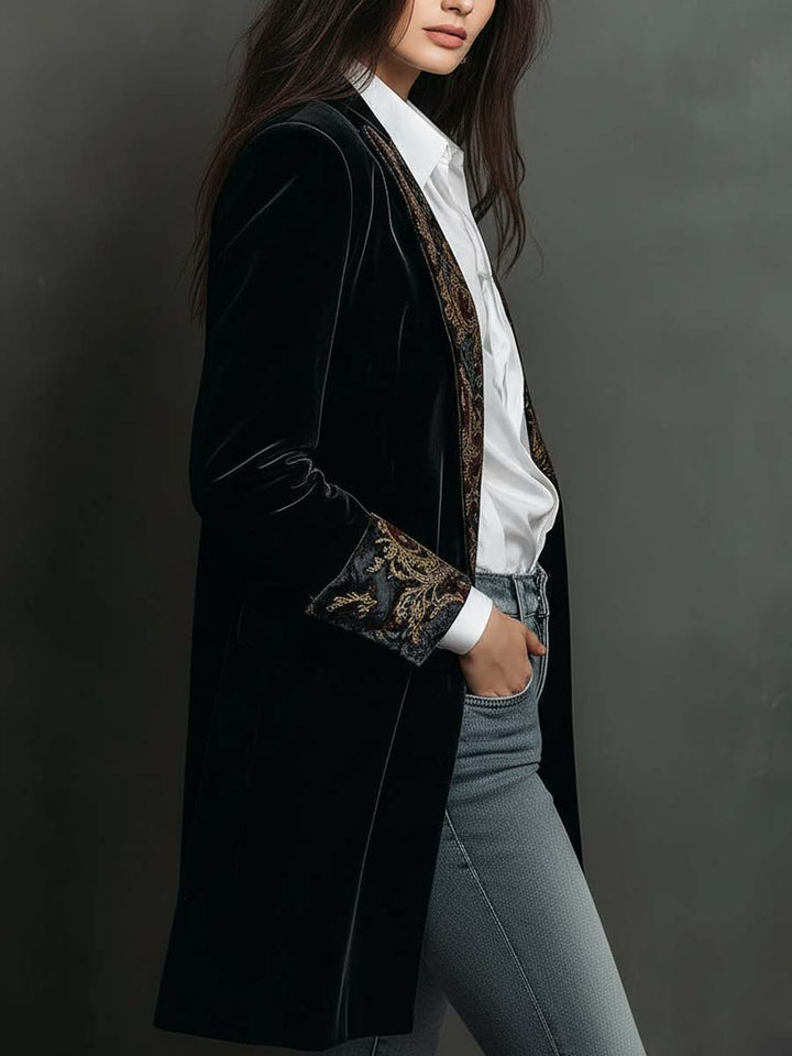 Verity | Black Baroque-Lapel Blazer