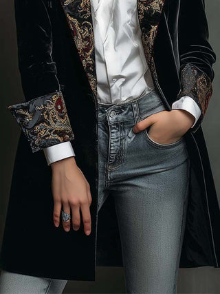 Verity | Black Baroque-Lapel Blazer