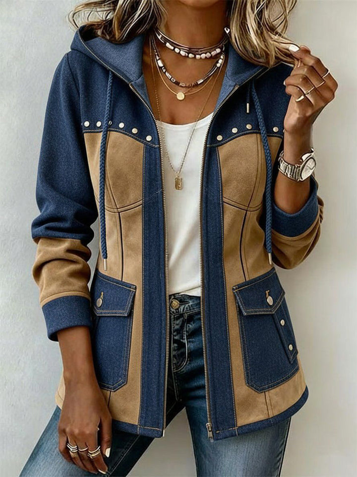 Veronique | Two-Tone Hooded Utility Jacket