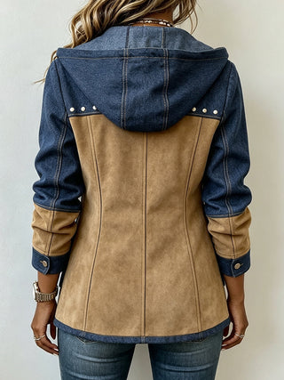 Veronique | Two-Tone Hooded Utility Jacket