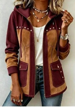 Veronique | Two-Tone Hooded Utility Jacket