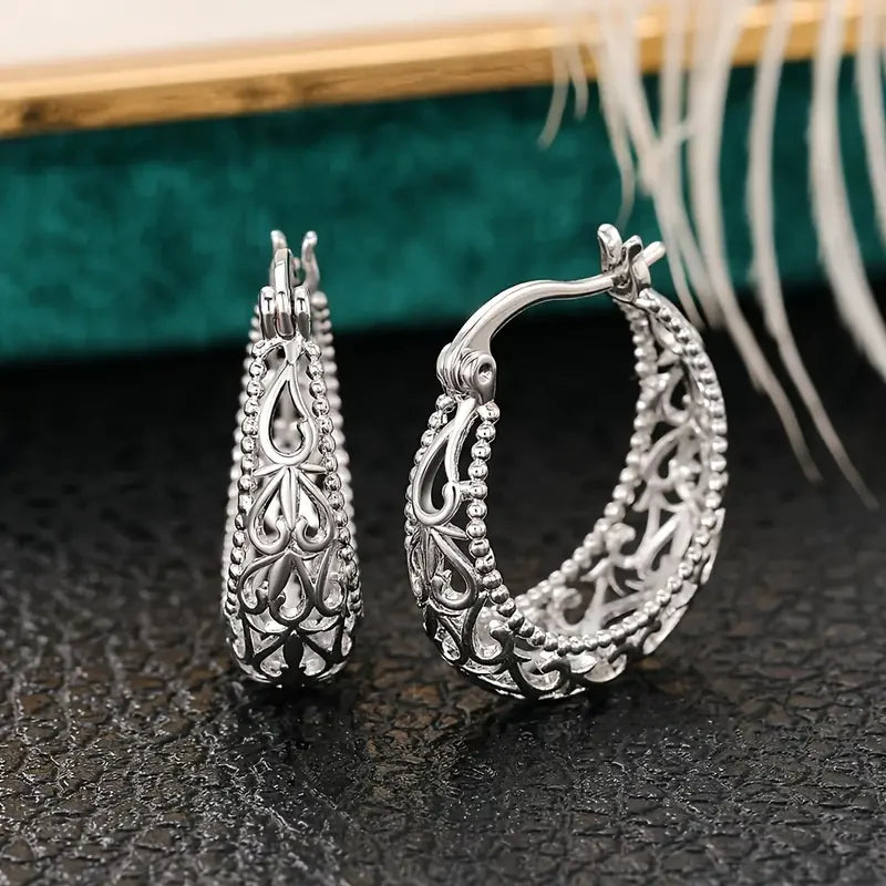 Vintage Filigree Hoop Earrings