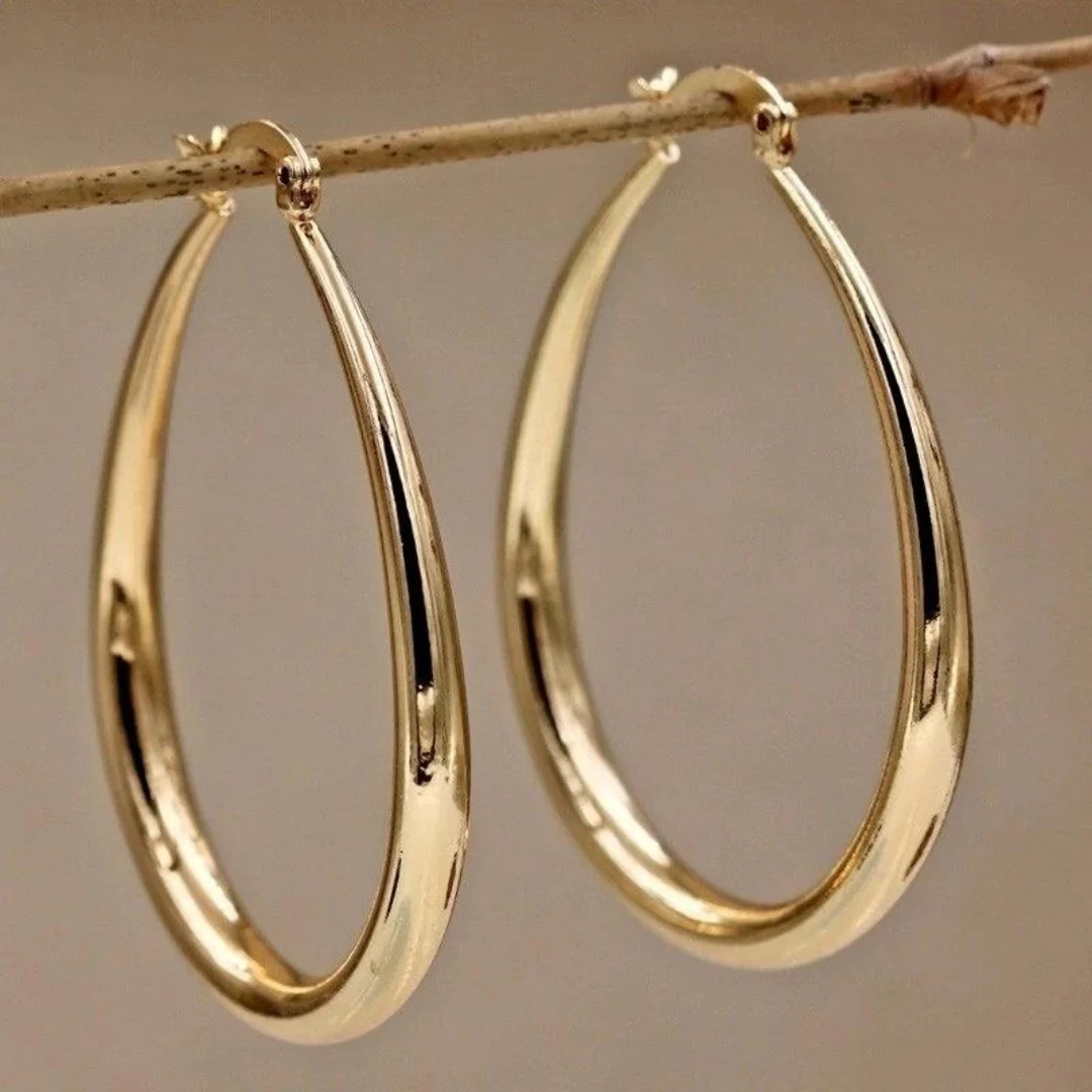 Vintage Oval Hoop Earrings