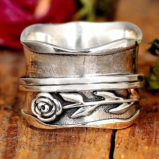 Vintage Silver Rose Ring