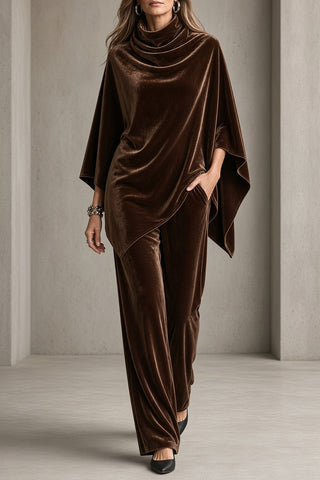 Violette | Cowl-Neck Poncho & Trouser Set