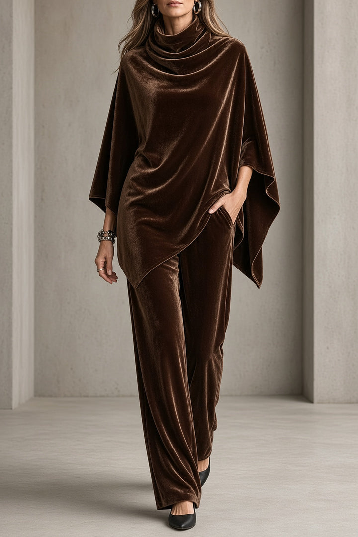 Violette | Cowl-Neck Poncho & Trouser Set