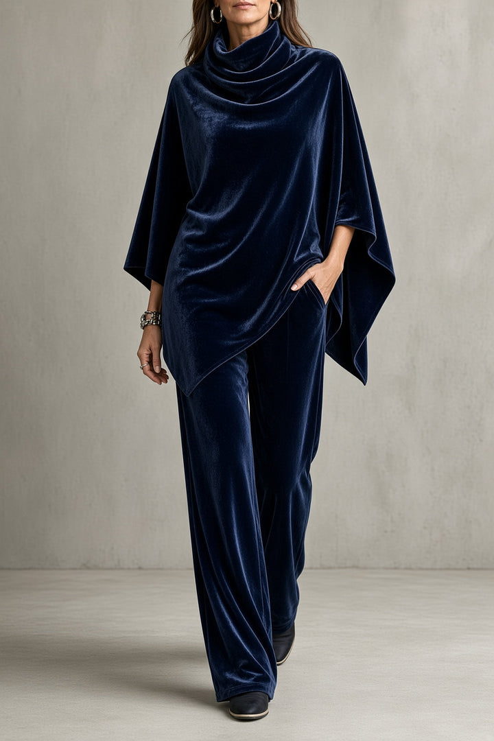 Violette | Cowl-Neck Poncho & Trouser Set