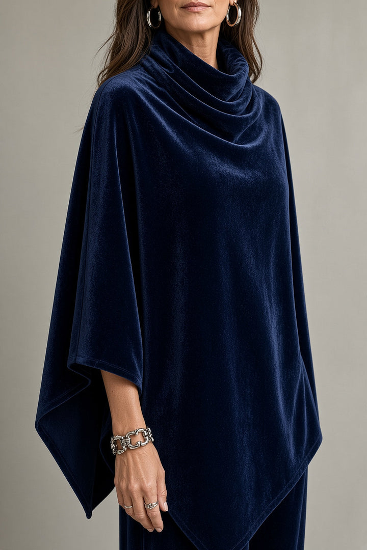 Violette | Cowl-Neck Poncho & Trouser Set