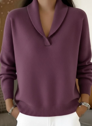 Wilma | Shawl-Collar V-Neck Sweater
