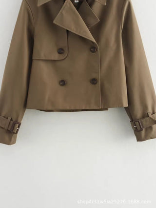 Paulina | Cropped Double-Breasted Trench Coat