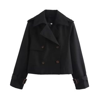 Paulina | Cropped Double-Breasted Trench Coat