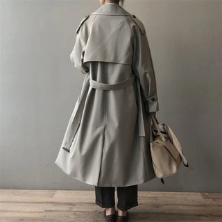 Aurelie | Double-Breasted Long Trench Coat