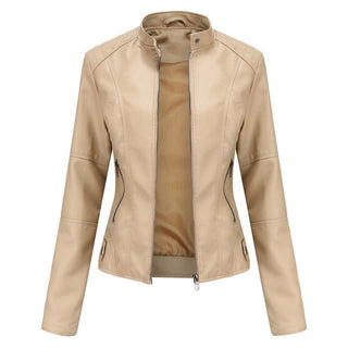 Camille | Stand-Collar Zip-Up Moto Jacket