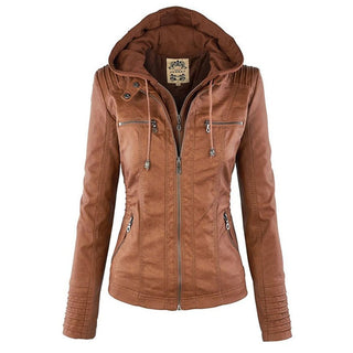 Lucinda | Hooded Moto Jacket with Removable Hood