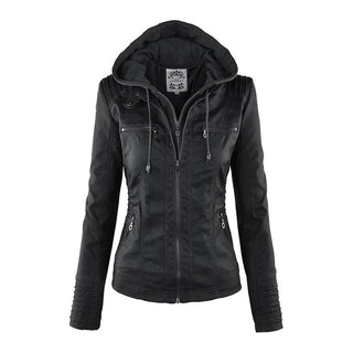 Lucinda | Hooded Moto Jacket with Removable Hood