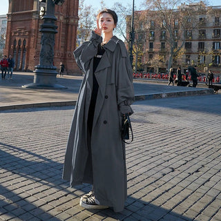 Edith | Oversized Double-Breasted Long Trench Coat