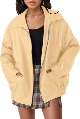 Joanne | Oversized Zip-Up Bomber Jacket