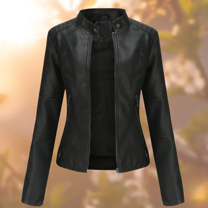 Victoria | Slim-Fit Zip-Up Moto Jacket