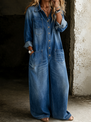 Ximena | Relaxed Denim Jumpsuit