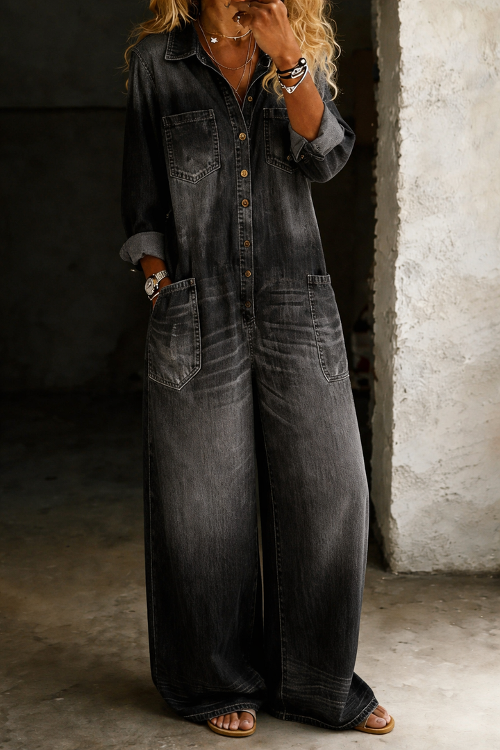 Ximena | Relaxed Denim Jumpsuit