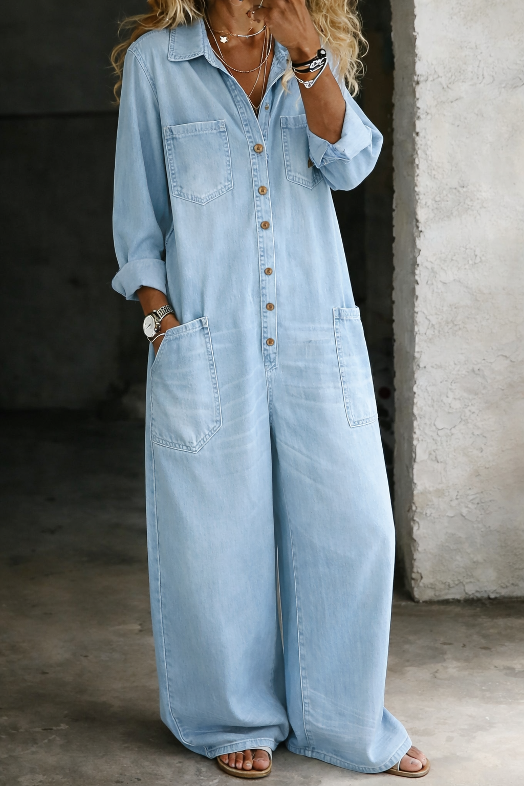 Ximena | Relaxed Denim Jumpsuit