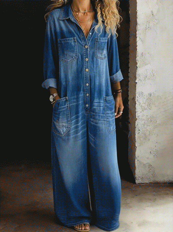 Ximena | Relaxed Denim Jumpsuit