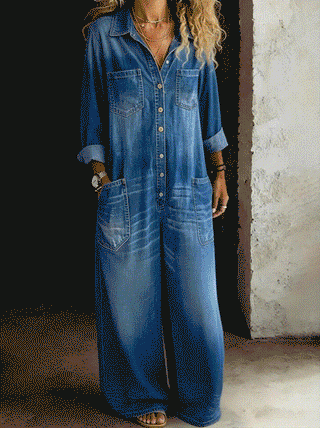 Ximena | Relaxed Denim Jumpsuit