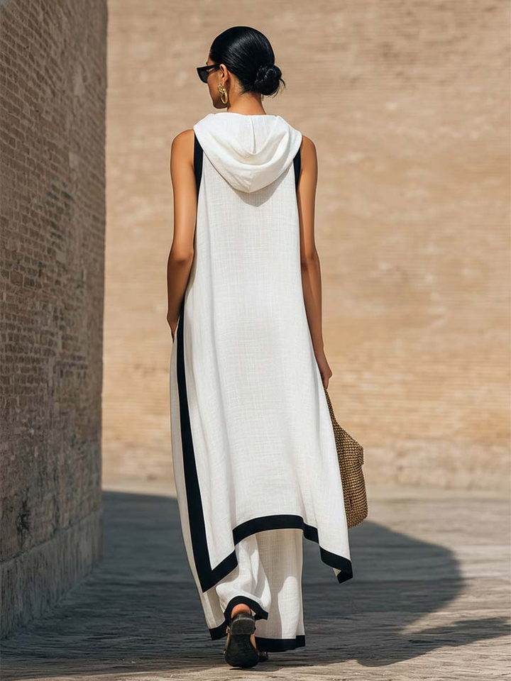 Yenira | Contrast-Trim Two-Piece Set