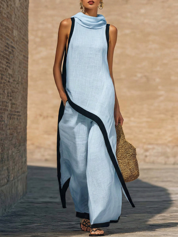 Yenira | Contrast-Trim Two-Piece Set