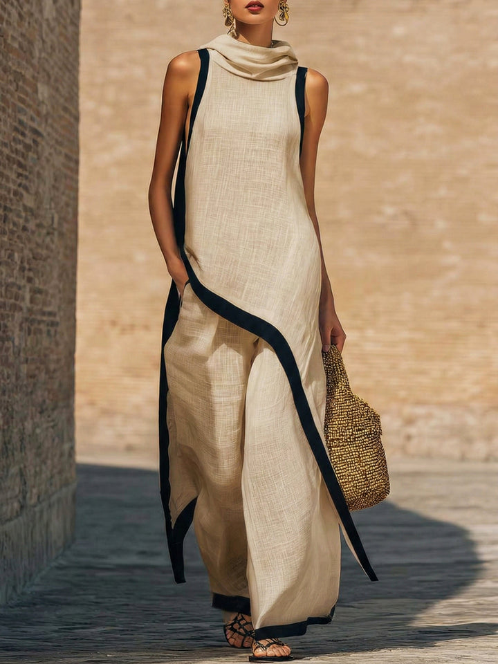 Yenira | Contrast-Trim Two-Piece Set